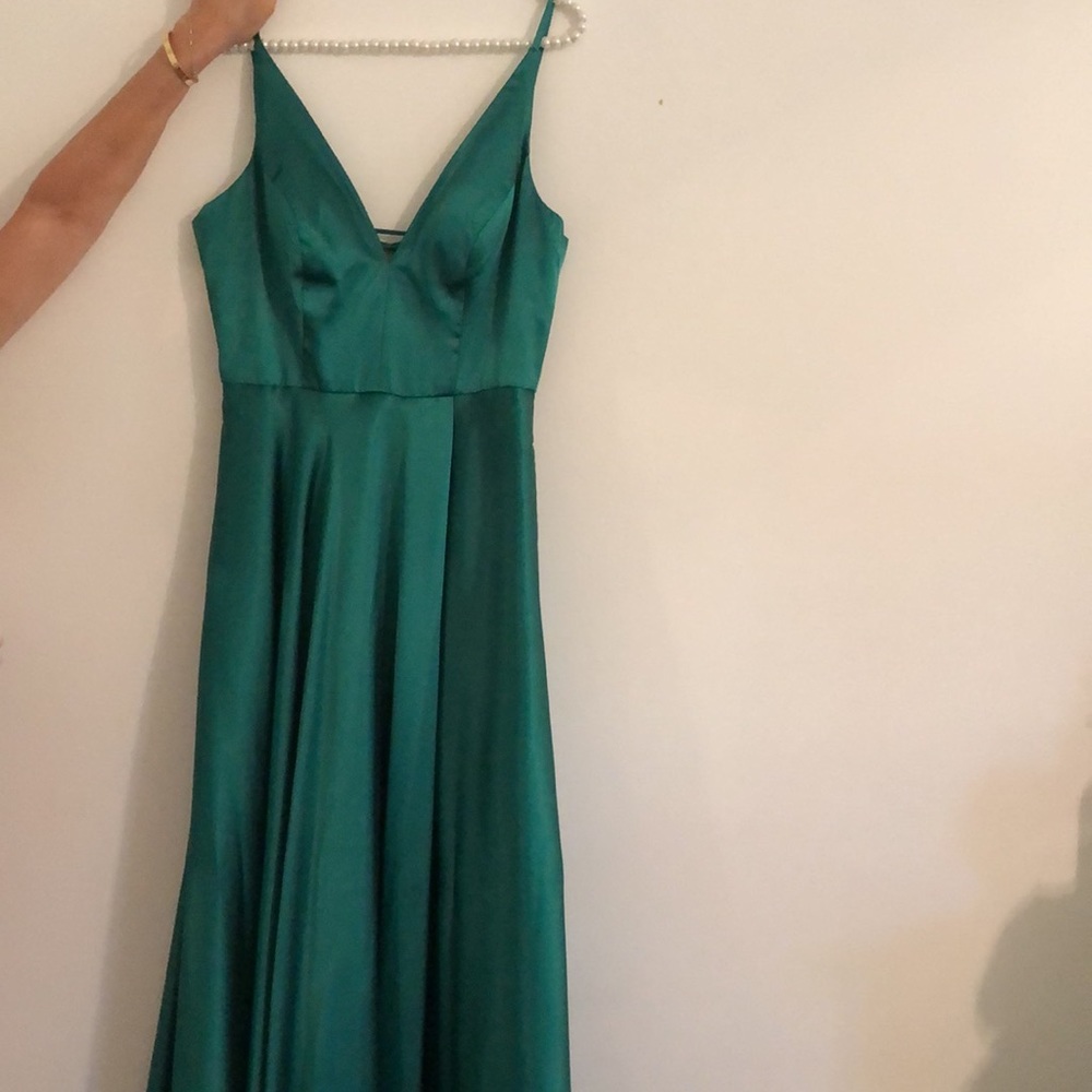 Emerald green gown with tags